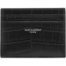 Saint Laurent Kortholdere Saint Laurent Moc Croc Card Holder Black