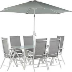 Venture Design Home - Matgrupp Brekki inc. Parasoll Matgrupp, 1 Bord inkl. 6 Stolar