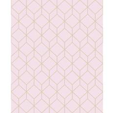 Superfresco Easy Wallpaper Myrtle Geo Blush Pink wilko