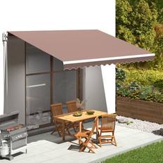 350.0 cm Patio Awnings vidaXL Markisväv brun 450x350cm