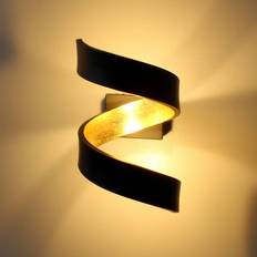 Goud Wandlampen ECO-Light Helix LED Wandlamp 17 cm Gold Schwarz