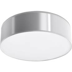 Plata Plafones Sollux Arena 35 Lámpara De Techo Rund Silber 2-flg. E27 (LED) 1x60 W Fácil Limpieza Fabricada En PVC Plafón