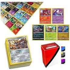 Pokemon v cards 100 Pokemon Cards with 5 Holo Rare Cards and TopDeck Deck Box