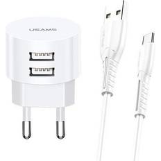 charger. network. 2xUSB T20 2,1A USB-C white/white round Fast Charging XTXLOGT18TC05
