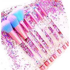 Cosmetics Unicorn Fan Makeup Brush Set Crystal Sparkles Blush Powder Fan Lip Eye Shadow Ey