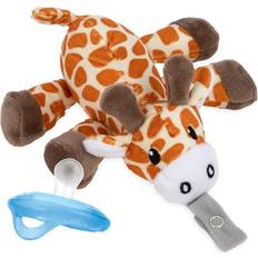 Nuby Pacifiers Nuby Calming Natural Flex Snuggleez Pacifier with Plush Animal, Giraffe Yellow 1