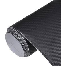 vidaXL 2x Car Films 3D Black Wrap Sticker Sheet Protection Film