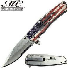 MTECH Folding Knife Skull "These Colors Don't Run" Serrated