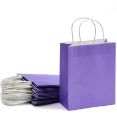 Purple Gift Bags Paper Party Gift Bags with Handles (8 x 10 in, Medium Size, Purple, 25-Pack) Purple