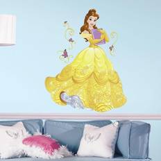 Jaune Décorations Intérieures RoomMates 2.5 27 in. Disney Sparkling Belle 13-Piece Peel and Stick Giant Wall Decal, Yellow