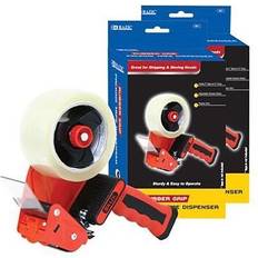 2 inch packing tape Bazic Products Packing Tape Dispenser, Red, 2/Bundle (BAZ991-2) Quill Red