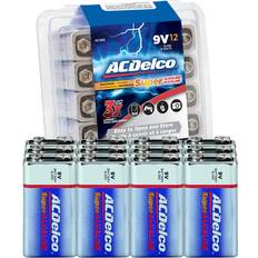 9 volt battery charger ACDelco 9V Batteries Super Alkaline 9-Volt Battery 12-Count