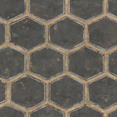 Black and gold wallpaper Seabrook Designs Wright Black & Metallic Gold Wallpaper black