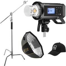 Studio Lighting Flashpoint XPLOR 600PRO R2 TTL Battery-Powered Monolight Kit w/Softbox & C-Stand