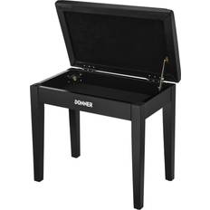 Piano Bench with Storage for Music Sheet Padded Cushion Keyboard Stool Chair Vanity Seat Black