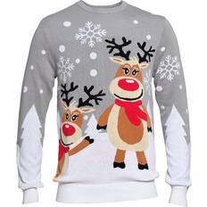 Gråa - Herr - Jultröjor Jule Sweaters Cute Christmas Sweater Unisex - Grey