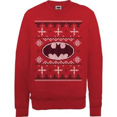 Jultröjor - Röda DC Comics Batman Christmas Knit Logo Christmas Sweater - Red