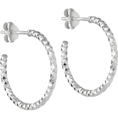 ENAMEL Copenhagen Diamond Cut Small Hoops - Silver