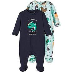 Turkosa Pyjamasar Barnkläder Name It Ocean Nightsuit 2 Pack (13211392)