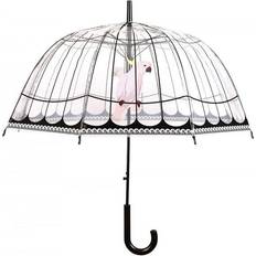 vidaXL Esschert Design, Regenschirm, Schirm Vogelkäfig Rosa/Schwarz/Transparent, Rosa, Transparent, Schwarz