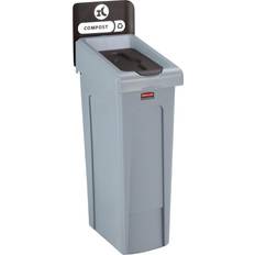 Rubbermaid Slim Jim Compost Recycling Station Brown 87Ltr