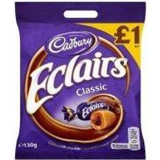 Cadbury Chocolats Cadbury Eclairs Classic Chocolate Bag 130g