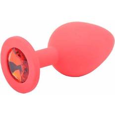 Red Butt Plugs Sex Toys Medium Red Jewelled Silicone Butt Plug