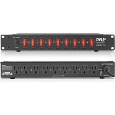 PylePro 15 Amps Power Supply Power Strip with 1800 VA Rack Mountable 9 Outlets