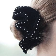 Equetech Crystal Velvet Hair Scrunchie Colour Black