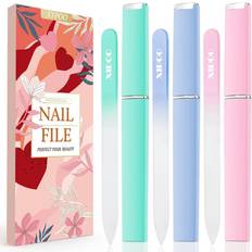 XIPOO Nail File Glass Nail File 3 Pack Premium Nail File with Case