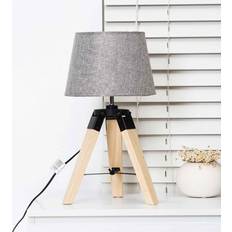 Wood Table Lamps Homcom Grey Shade Table Lamp