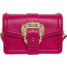 Red messenger bag with embossed buckle, Red