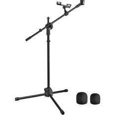 Microphones Microphone Boom Arm Stand Adjustable Foldable Tripod Phone Holder Mic Mount Clip