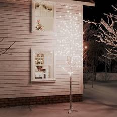 Lampes de Noël vente vidaXL Bouleau Blanc À LED 672 Décoration Fête Ornement de Vacances Décoration de Jardin Salle de Séjour Intérieur LED Blanc Chaud 400 cm Lampe de Noël