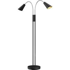 Lucande Medira Black/Gold Floor Lamp