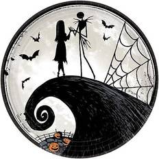 Halloween Plates, Cups & Cutlery Amscan Disney Tim Burton s Nightmare Before Christmas Round Plates 7 Paper 3 8 Per Pack