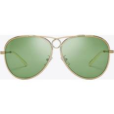 Tory Burch Gloria Pilot - Gold/Solid Dark Green