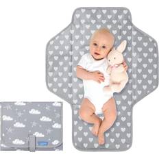 Changing station Baby Portable Changing Pad Travel Waterproof Compact Diaper Changing Mat with Built-in Pillow Lightweight & Foldable Changing Station, Newborn Shower Gifts