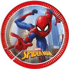 Blauw Wegwerpborden Procos Bordjes Spider-Man 20cm (8st)