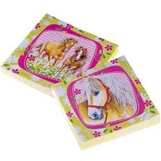 Articles de Fête Amscan 20 Serviettes En Papier Chevaux 33x33 Cm Rose Vert