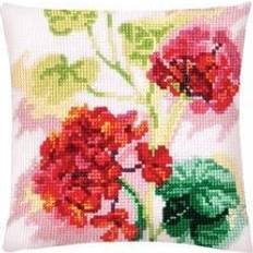 Needlepoint Packungen Handarbeitsets RTO Collection D'Art Stamped Needlepoint Cushion 15.75"X15.75"-Red Geranium -CD5418