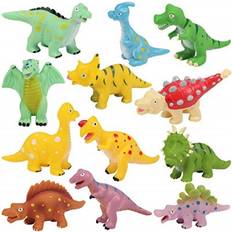 Bath Toys Geyiie Dinosaurs Bath Toy 12Pcs Baby Bath Toys Playset For Toddlers Bathtub Water Squirt Toys With Dinosaur Party Favors