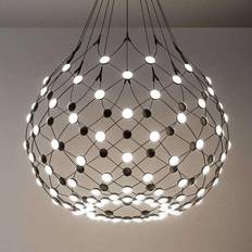 Illuminazioni Luceplan Mesh Ø 80 cm Wireless 1 m - Nero Lampada a Sospensione