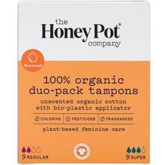 The Honey Pot Duo Pack Organic Bio-Plastic Applicator Tampon Super