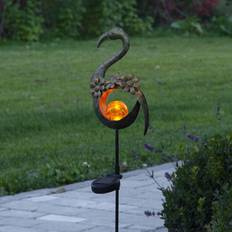 Paars Vloerlampen Star Trading LED Solarlamp Melilla Bird Flamingo-Vorm