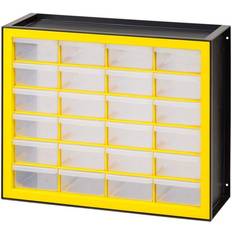 DIY Accessories Iris 24 Drawer Parts Cabinet, Black/Yellow