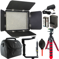 Lighting & Studio Equipment 330 LED Varicolor Ultra Slim Photo Video Light with Accessory Bundle