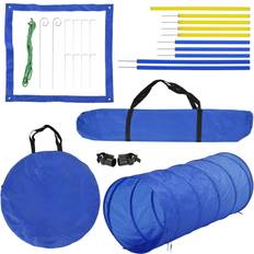 Pawhut 4pc Obstacle Dog Agility Training Course Kit for the Backyard with Slalom
