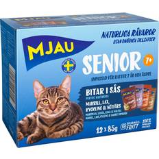 Mjau våtfoder Mjau Multibox Senior Våtfoder Katt Fisk & Köttsmak