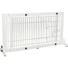 Freestanding pet gate with door Trixie Adjustable Freestanding Pet Gate : Expands to 71 : Lightweight : White